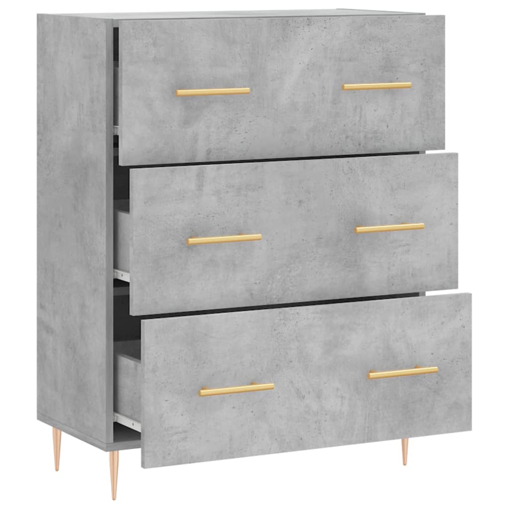 vidaXL Servantă, gri beton, 69,5x34x90 cm, lemn compozit