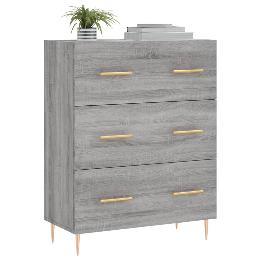 vidaXL Servantă, gri sonoma, 69,5x34x90 cm, lemn compozit