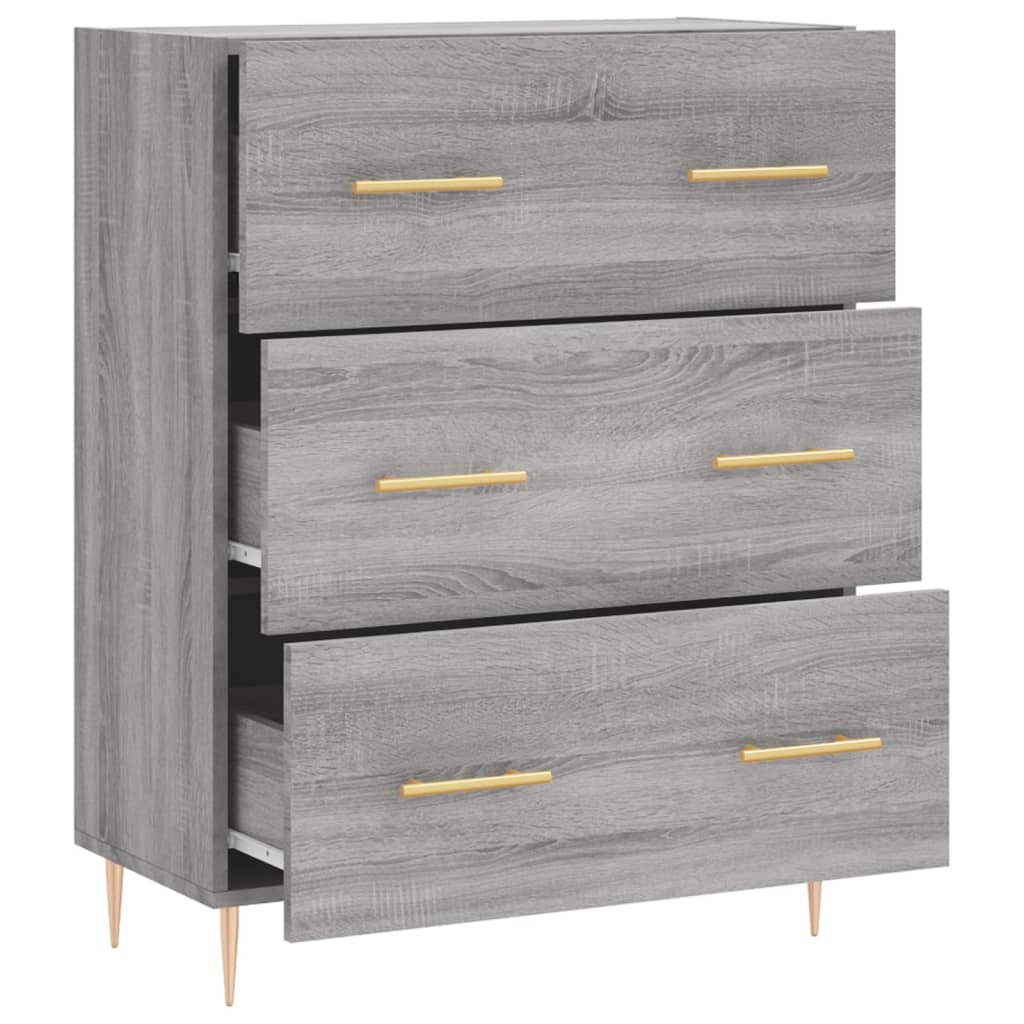 vidaXL Servantă, gri sonoma, 69,5x34x90 cm, lemn compozit