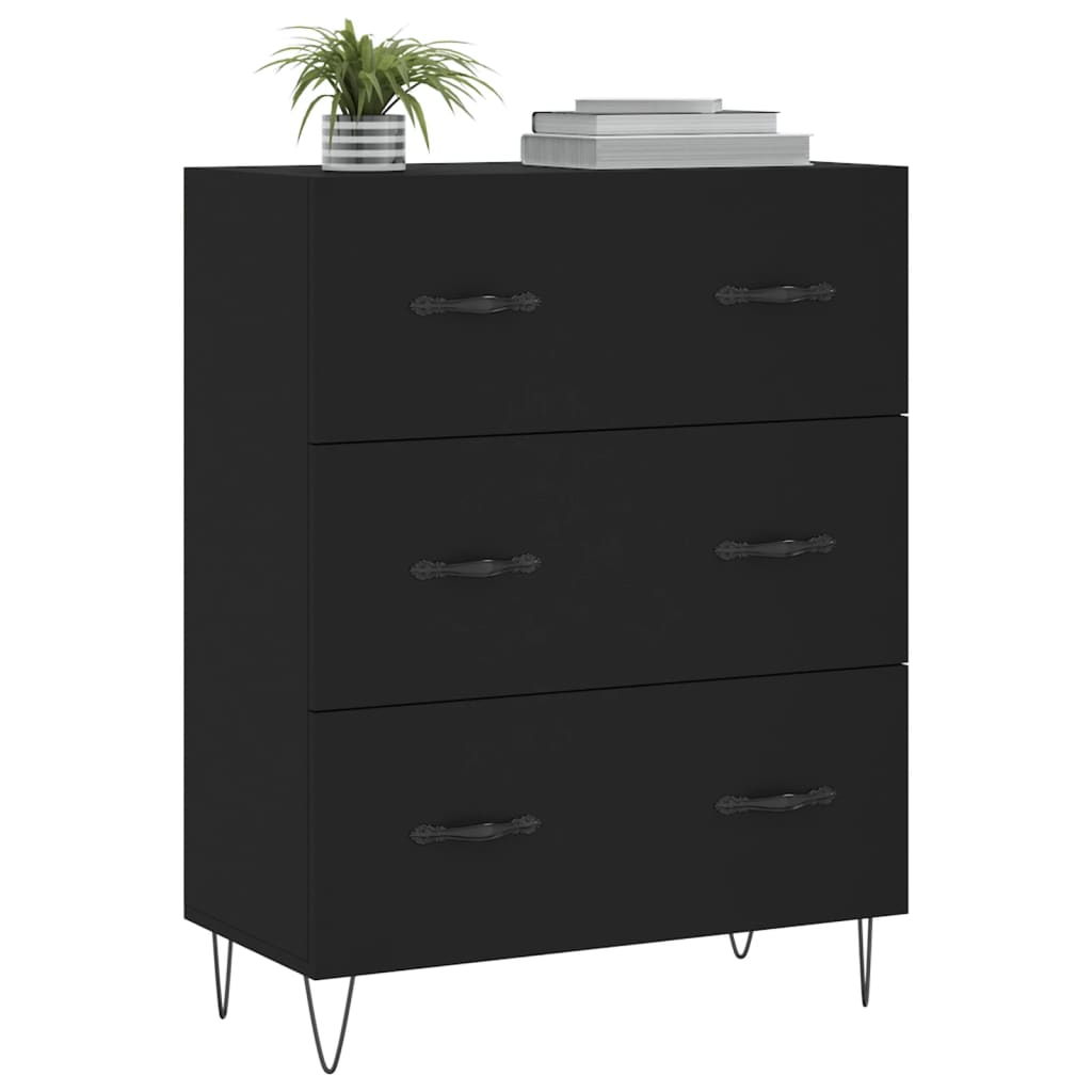 vidaXL Servantă, negru, 69,5x34x90 cm, lemn compozit