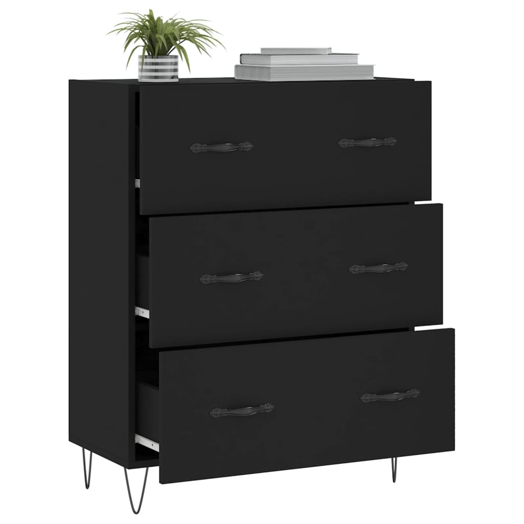 vidaXL Servantă, negru, 69,5x34x90 cm, lemn compozit