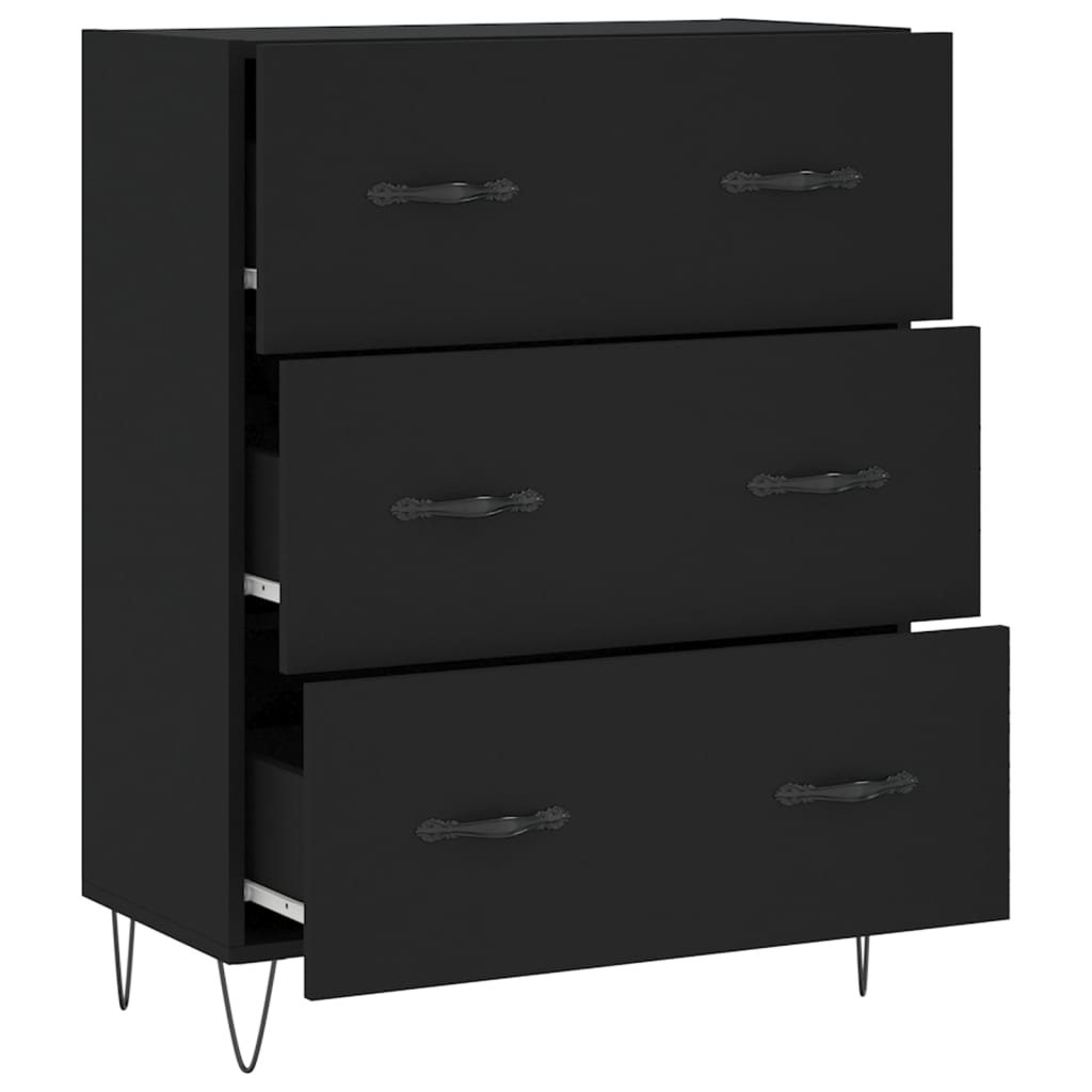 vidaXL Servantă, negru, 69,5x34x90 cm, lemn compozit