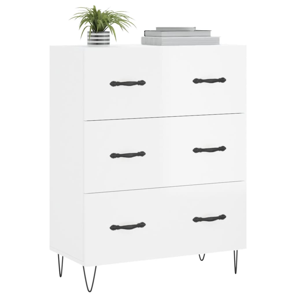 vidaXL Servantă, alb extralucios, 69,5x34x90 cm, lemn compozit vidaXL Servantă, alb extralucios, 69,5x34x90 cm, lemn compozit