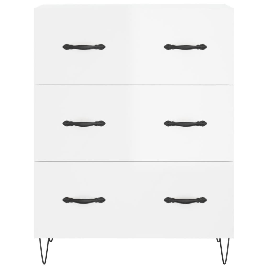 vidaXL Servantă, alb extralucios, 69,5x34x90 cm, lemn compozit vidaXL Servantă, alb extralucios, 69,5x34x90 cm, lemn compozit