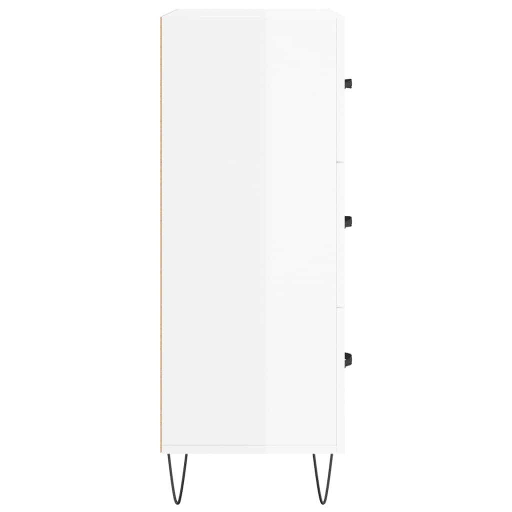 vidaXL Servantă, alb extralucios, 69,5x34x90 cm, lemn compozit vidaXL Servantă, alb extralucios, 69,5x34x90 cm, lemn compozit