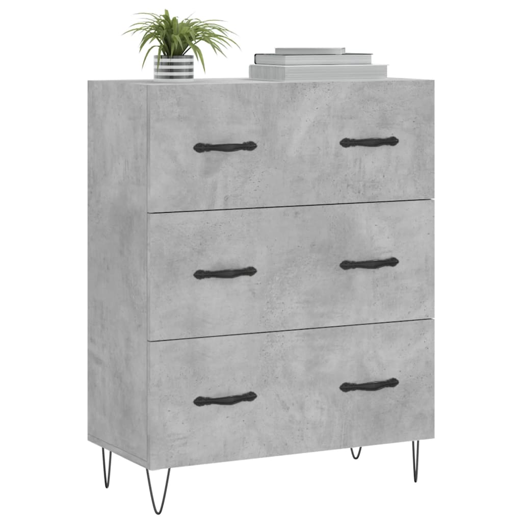vidaXL Servantă, gri beton, 69,5x34x90 cm, lemn compozit