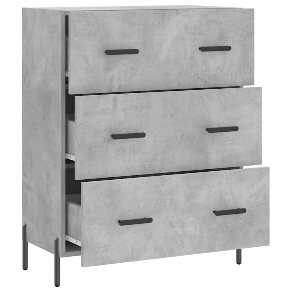 vidaXL Servantă, gri beton, 69,5x34x90 cm, lemn compozit vidaXL Servantă, gri beton, 69,5x34x90 cm, lemn compozit