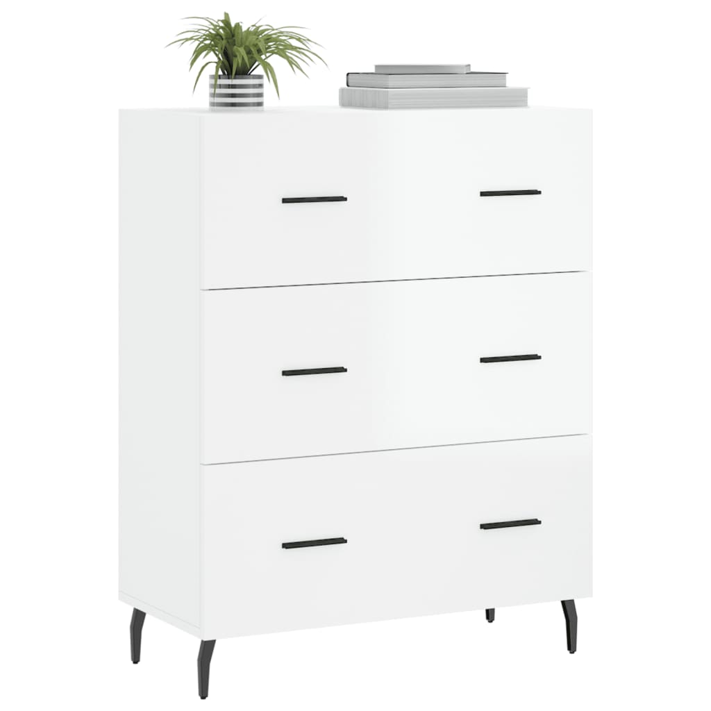 vidaXL Servantă, alb extralucios, 69,5x34x90 cm, lemn compozit vidaXL Servantă, alb extralucios, 69,5x34x90 cm, lemn compozit