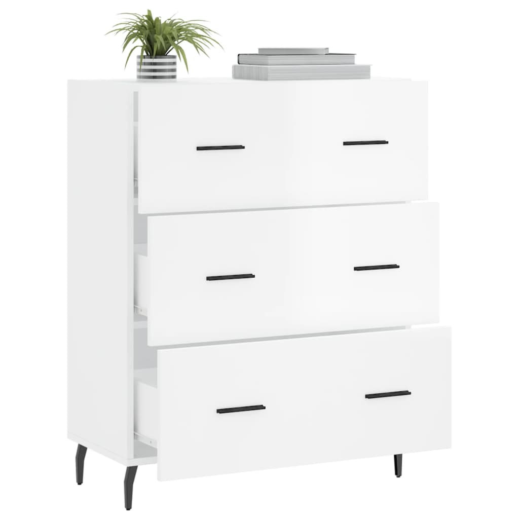 vidaXL Servantă, alb extralucios, 69,5x34x90 cm, lemn compozit vidaXL Servantă, alb extralucios, 69,5x34x90 cm, lemn compozit
