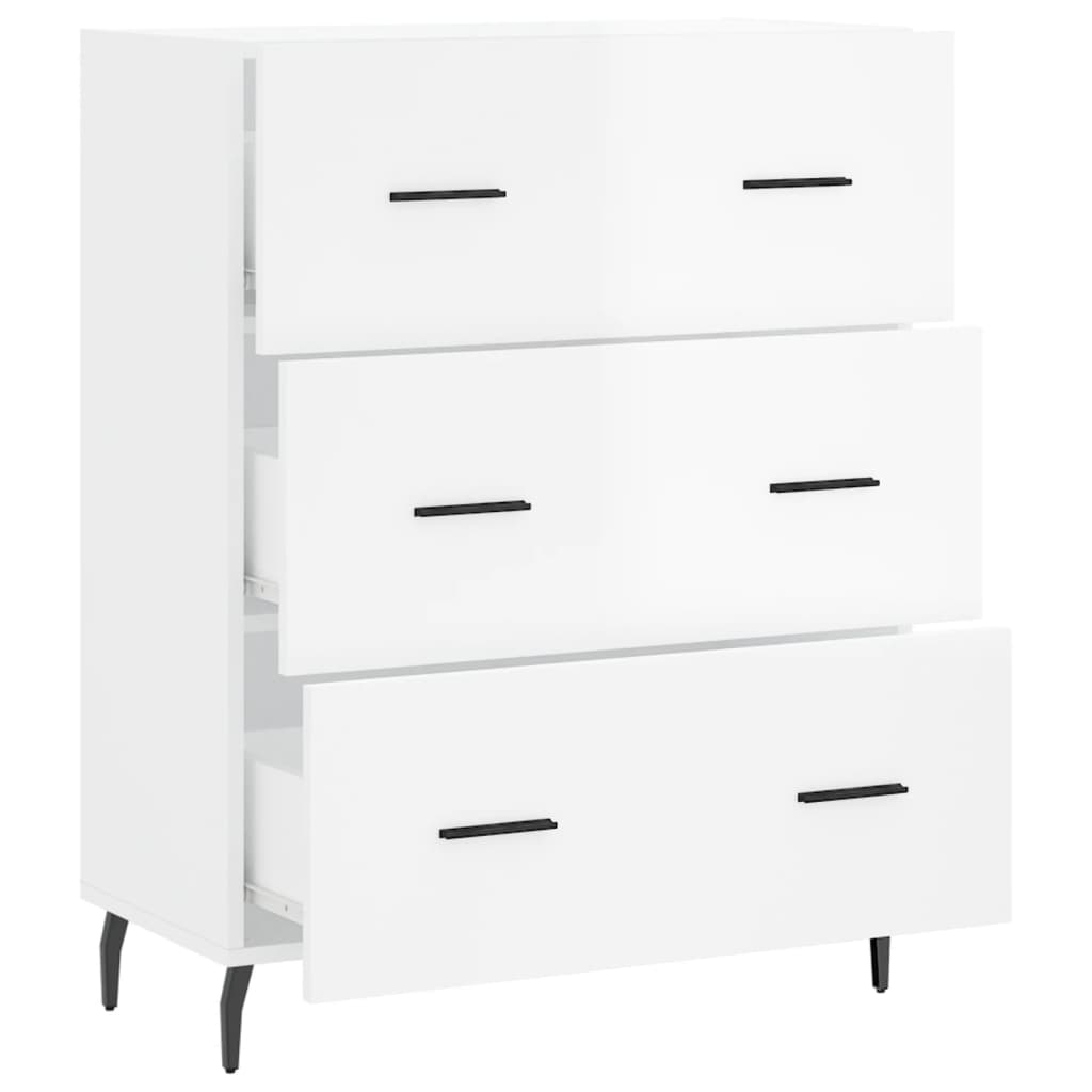 vidaXL Servantă, alb extralucios, 69,5x34x90 cm, lemn compozit vidaXL Servantă, alb extralucios, 69,5x34x90 cm, lemn compozit