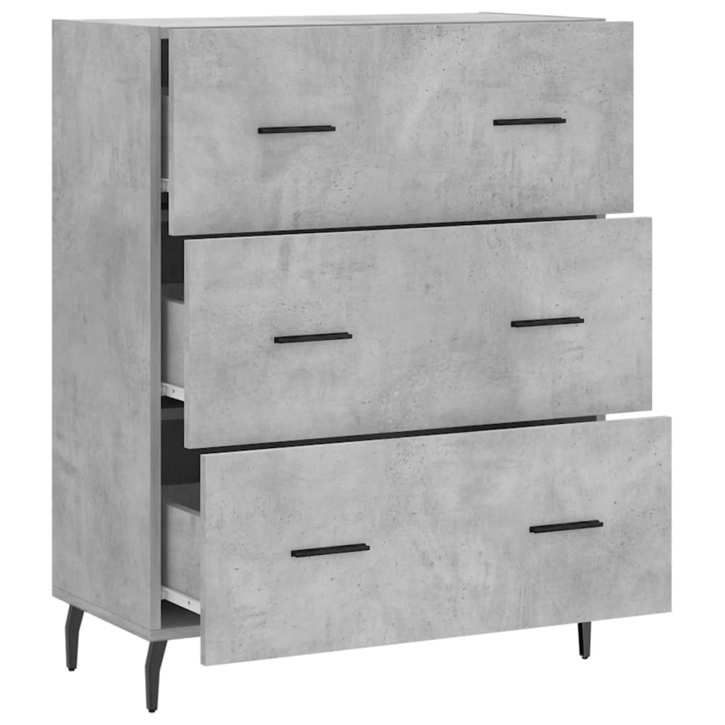 vidaXL Servantă, gri beton, 69,5x34x90 cm, lemn compozit