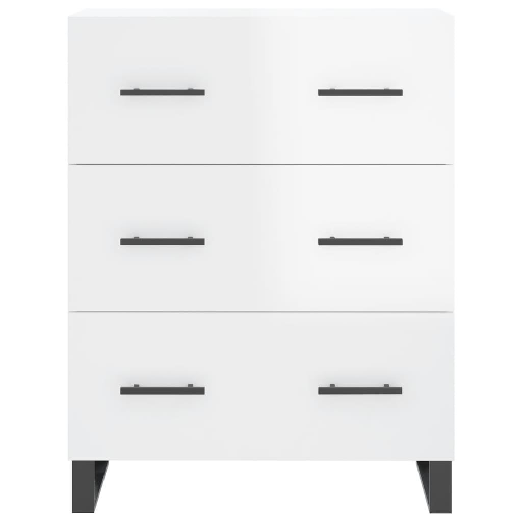 vidaXL Servantă, alb extralucios, 69,5x34x90 cm, lemn compozit