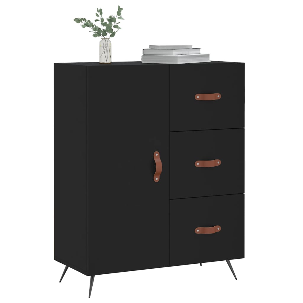 vidaXL Servantă, negru, 69,5x34x90 cm, lemn compozit