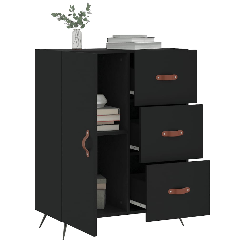 vidaXL Servantă, negru, 69,5x34x90 cm, lemn compozit