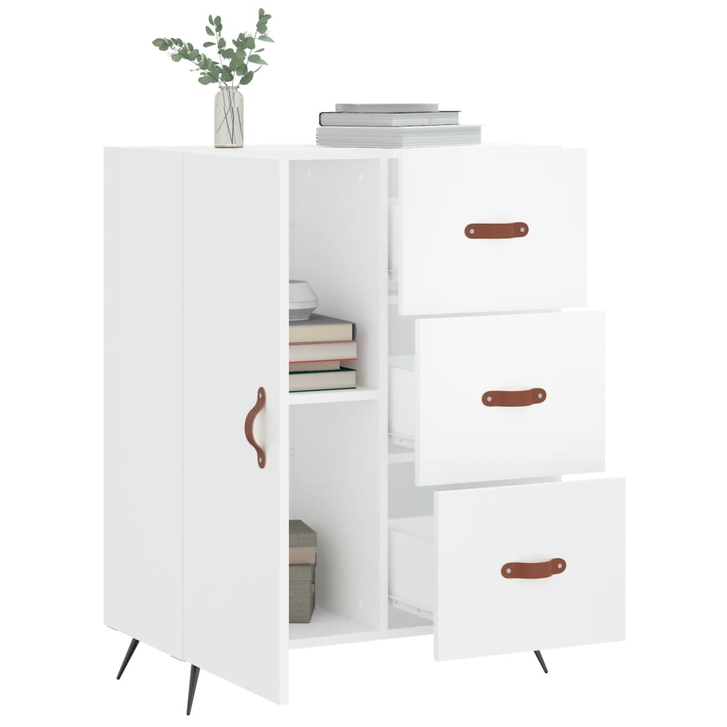 vidaXL Servantă, alb extralucios, 69,5x34x90 cm, lemn compozit