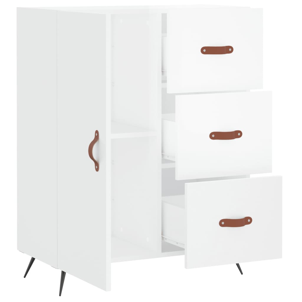 vidaXL Servantă, alb extralucios, 69,5x34x90 cm, lemn compozit