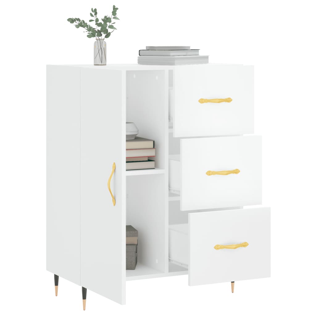 vidaXL Servantă, alb extralucios, 69,5x34x90 cm, lemn compozit vidaXL Servantă, alb extralucios, 69,5x34x90 cm, lemn compozit