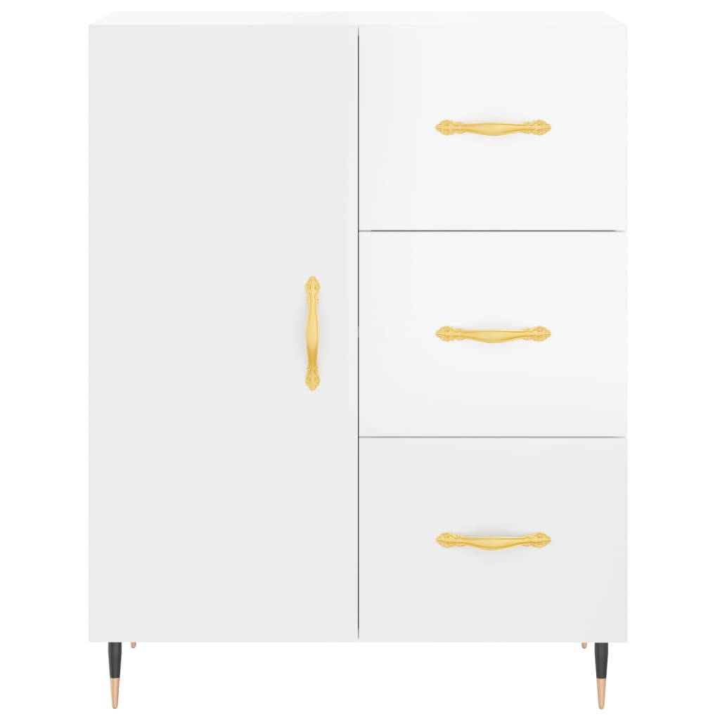 vidaXL Servantă, alb extralucios, 69,5x34x90 cm, lemn compozit vidaXL Servantă, alb extralucios, 69,5x34x90 cm, lemn compozit
