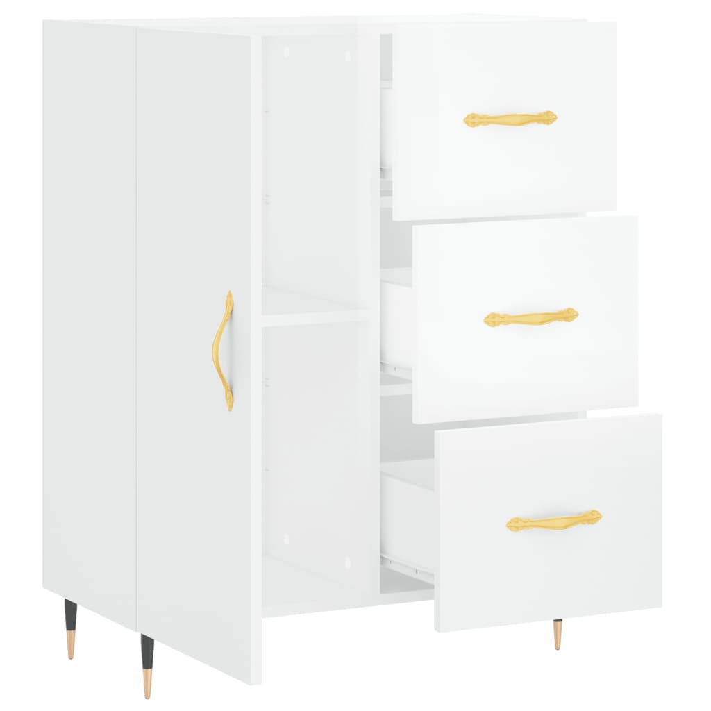 vidaXL Servantă, alb extralucios, 69,5x34x90 cm, lemn compozit vidaXL Servantă, alb extralucios, 69,5x34x90 cm, lemn compozit
