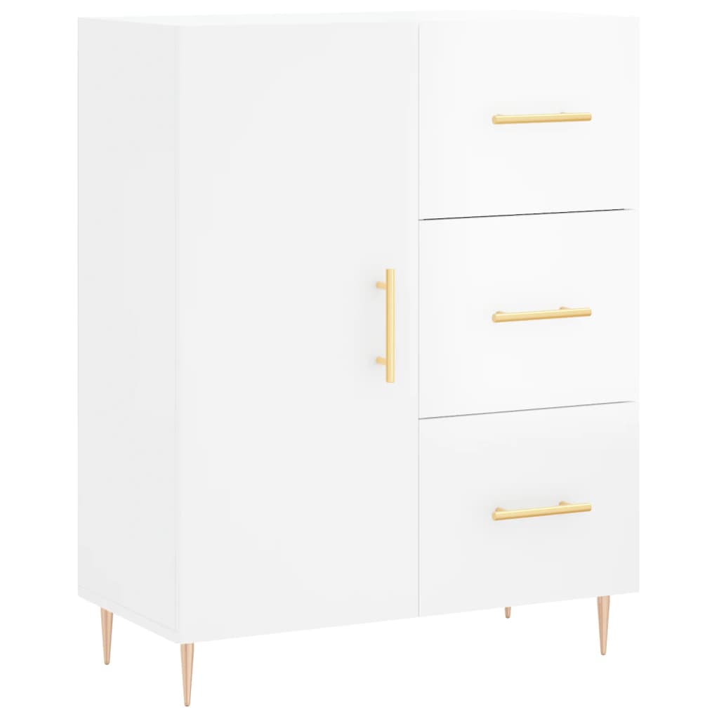 vidaXL Servantă, alb extralucios, 69,5x34x90 cm, lemn compozit