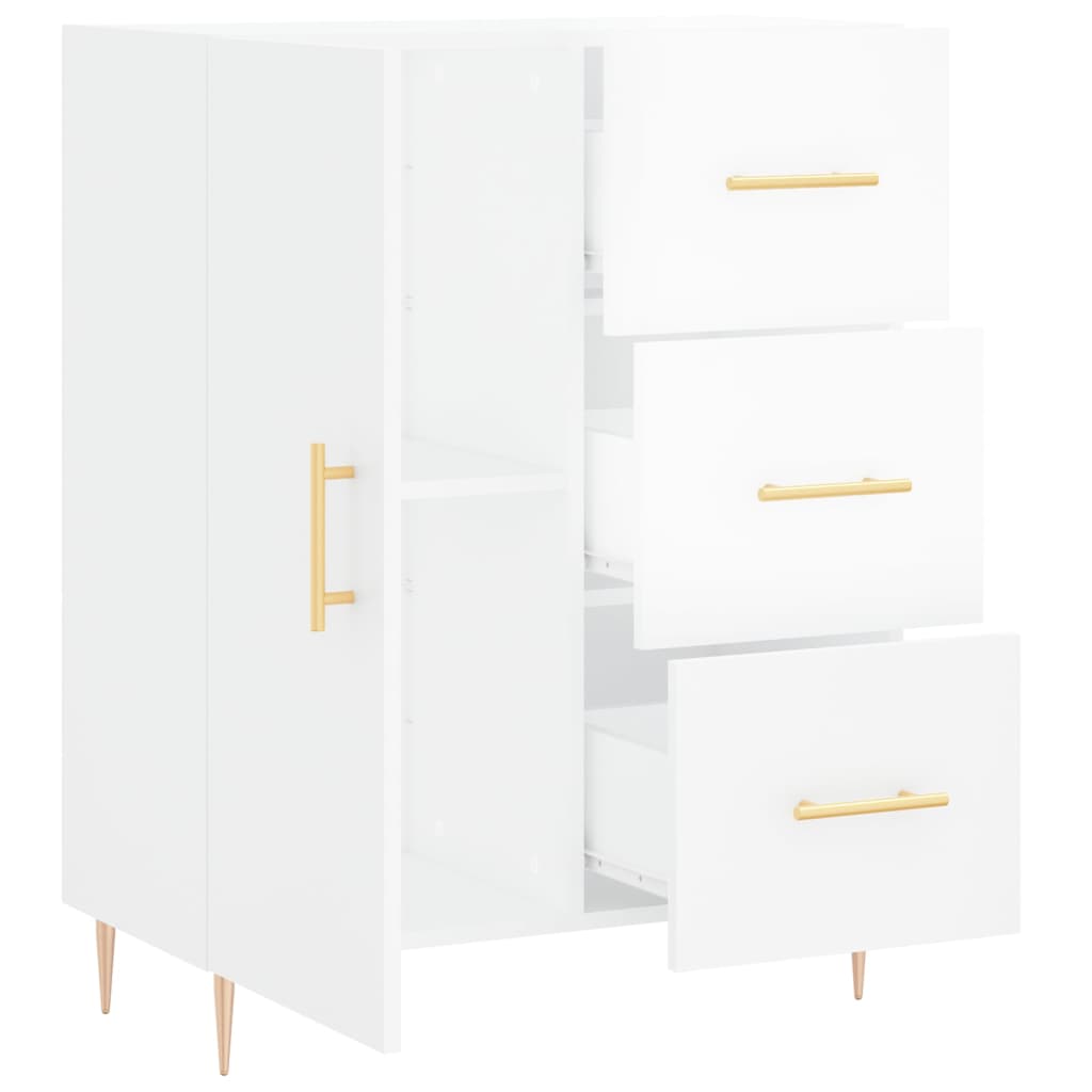 vidaXL Servantă, alb extralucios, 69,5x34x90 cm, lemn compozit