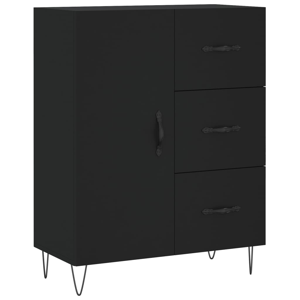 vidaXL Servantă, negru, 69,5x34x90 cm, lemn compozit vidaXL Servantă, negru, 69,5x34x90 cm, lemn compozit