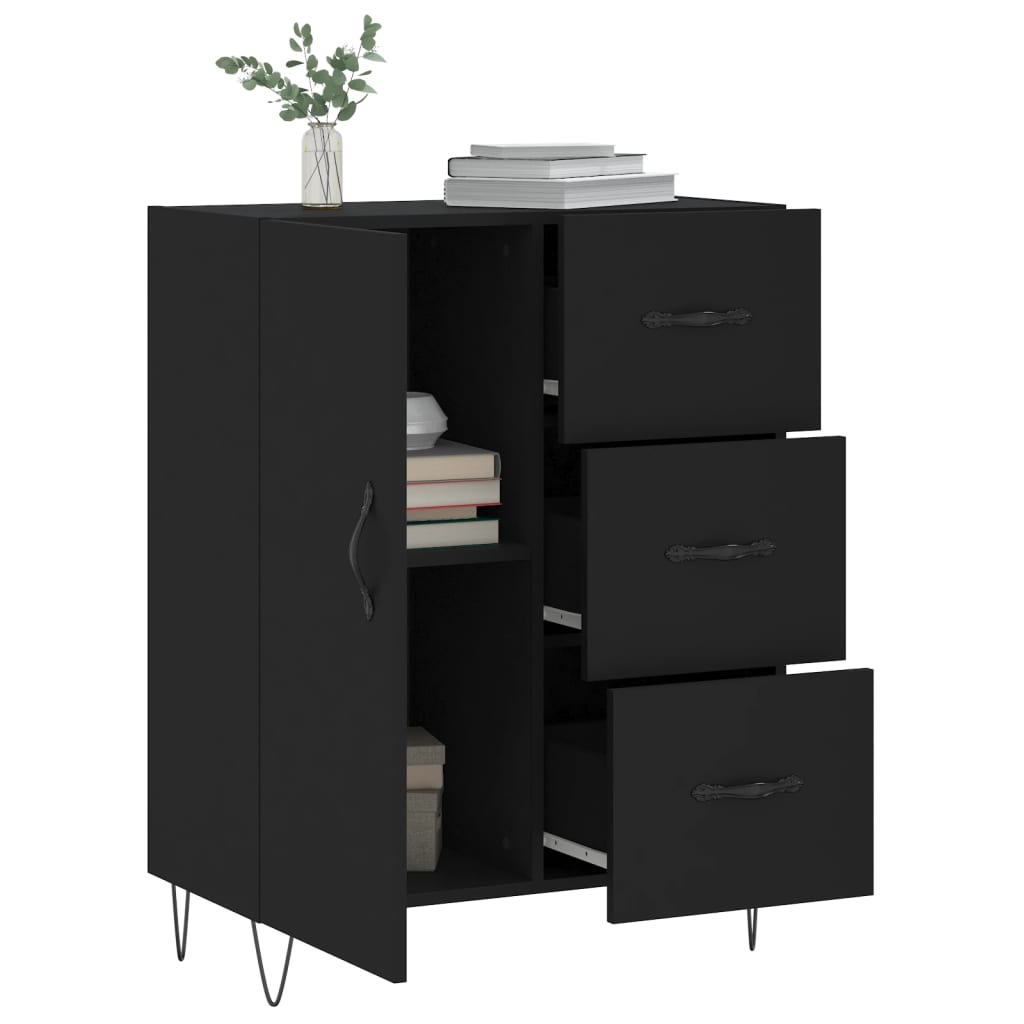 vidaXL Servantă, negru, 69,5x34x90 cm, lemn compozit vidaXL Servantă, negru, 69,5x34x90 cm, lemn compozit