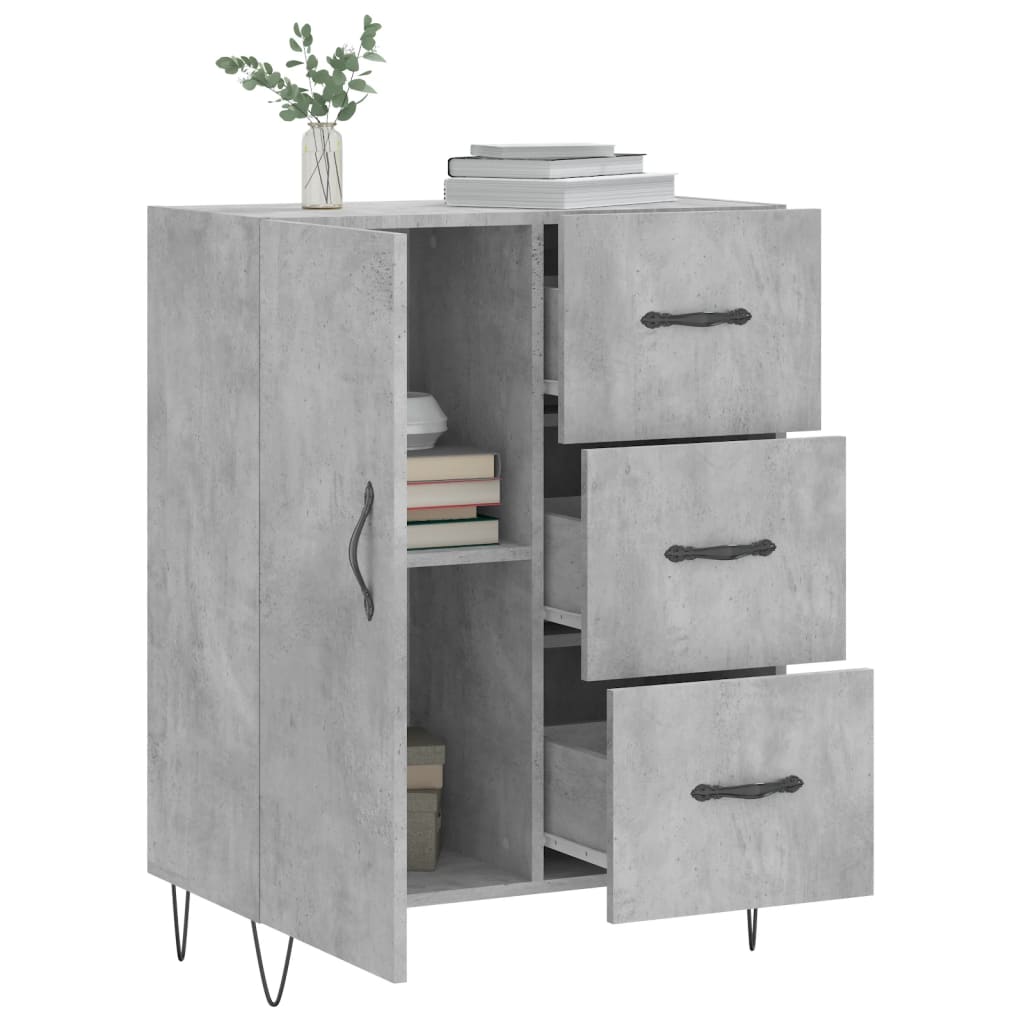 vidaXL Servantă, gri beton, 69,5x34x90 cm, lemn compozit vidaXL Servantă, gri beton, 69,5x34x90 cm, lemn compozit