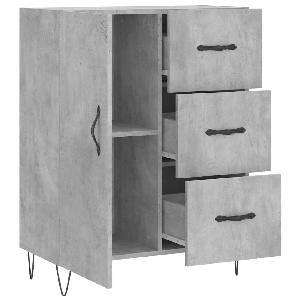 vidaXL Servantă, gri beton, 69,5x34x90 cm, lemn compozit vidaXL Servantă, gri beton, 69,5x34x90 cm, lemn compozit
