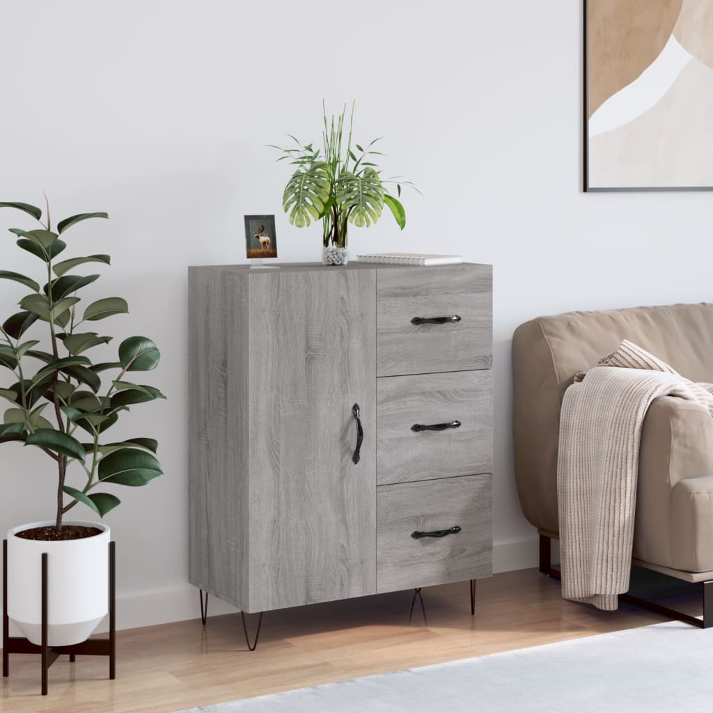 vidaXL Servantă, gri sonoma, 69,5x34x90 cm, lemn compozit vidaXL Servantă, gri sonoma, 69,5x34x90 cm, lemn compozit