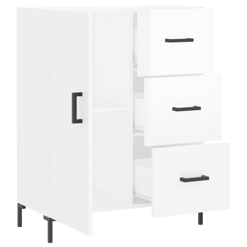 vidaXL Servantă, alb extralucios, 69,5x34x90 cm, lemn compozit vidaXL Servantă, alb extralucios, 69,5x34x90 cm, lemn compozit