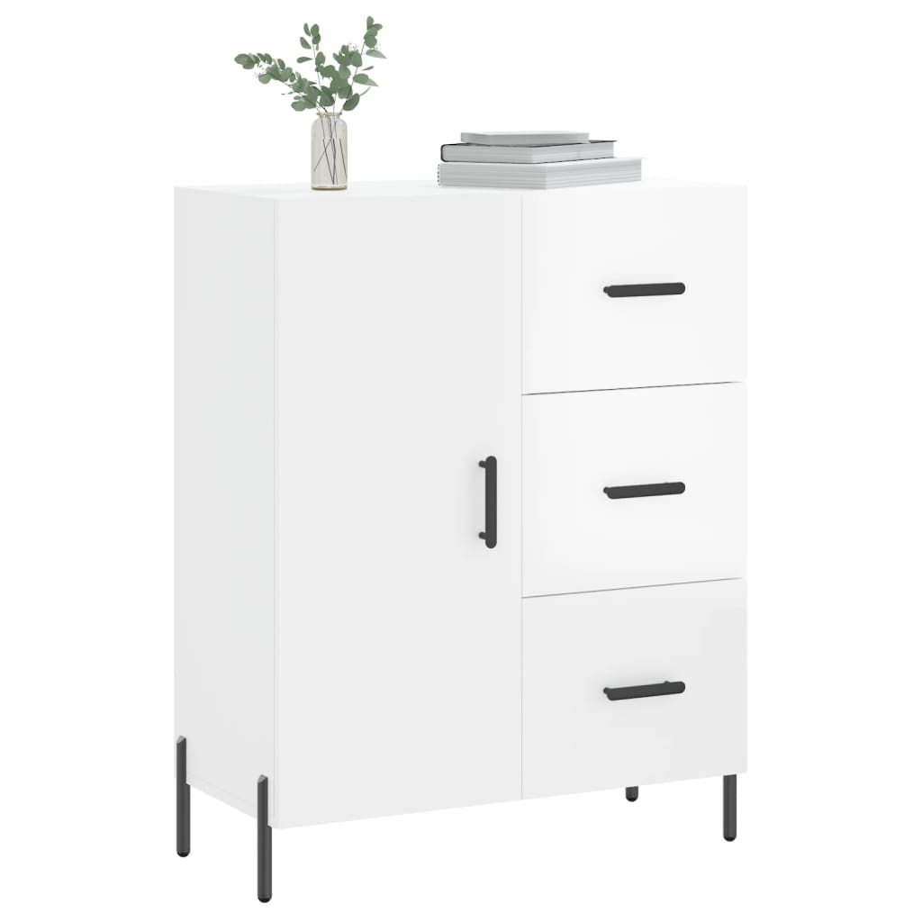 vidaXL Servantă, alb extralucios, 69,5x34x90 cm, lemn compozit vidaXL Servantă, alb extralucios, 69,5x34x90 cm, lemn compozit