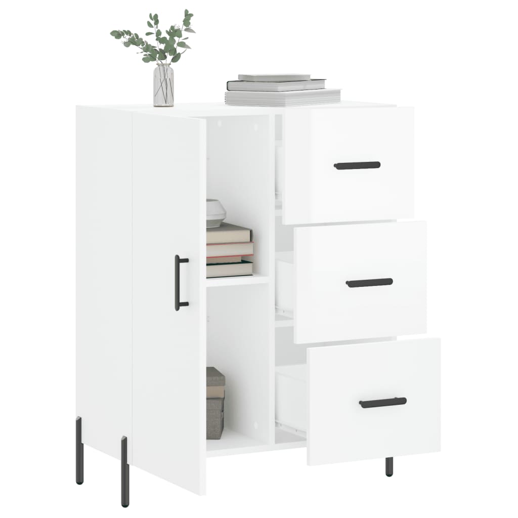 vidaXL Servantă, alb extralucios, 69,5x34x90 cm, lemn compozit vidaXL Servantă, alb extralucios, 69,5x34x90 cm, lemn compozit