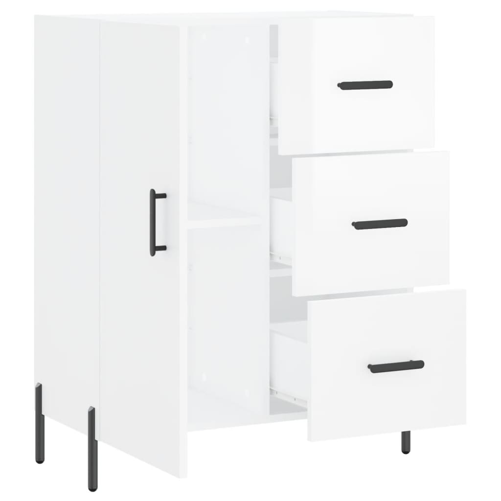 vidaXL Servantă, alb extralucios, 69,5x34x90 cm, lemn compozit vidaXL Servantă, alb extralucios, 69,5x34x90 cm, lemn compozit