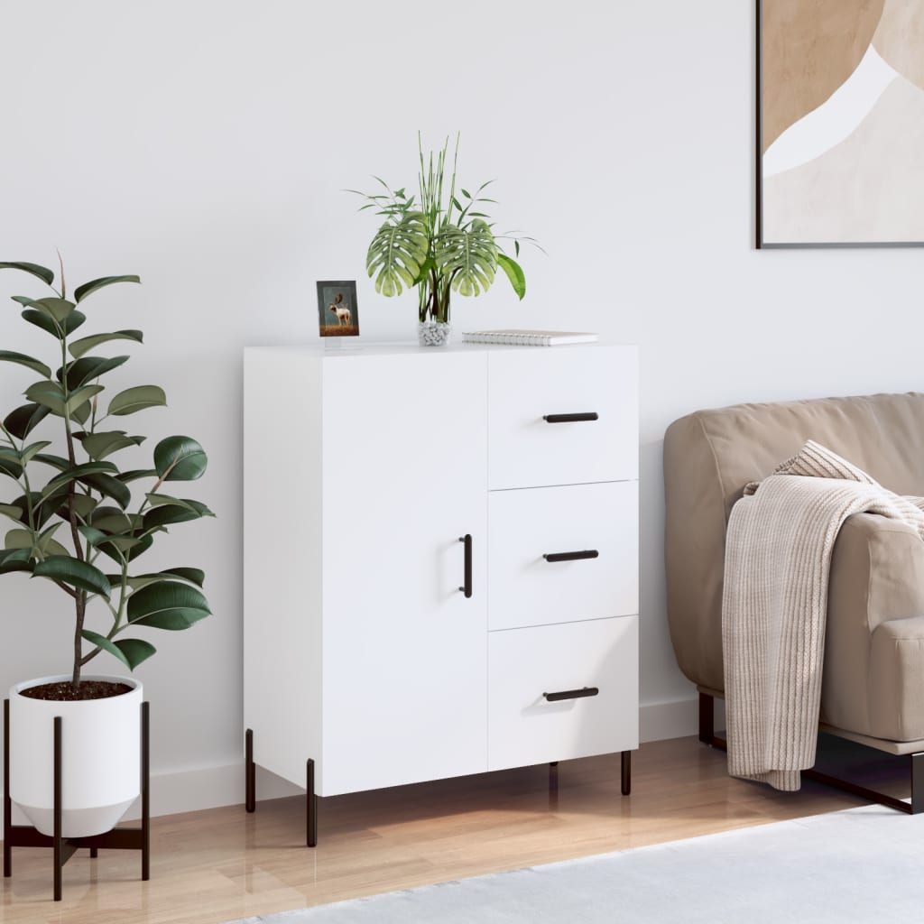 vidaXL Servantă, alb extralucios, 69,5x34x90 cm, lemn compozit vidaXL Servantă, alb extralucios, 69,5x34x90 cm, lemn compozit