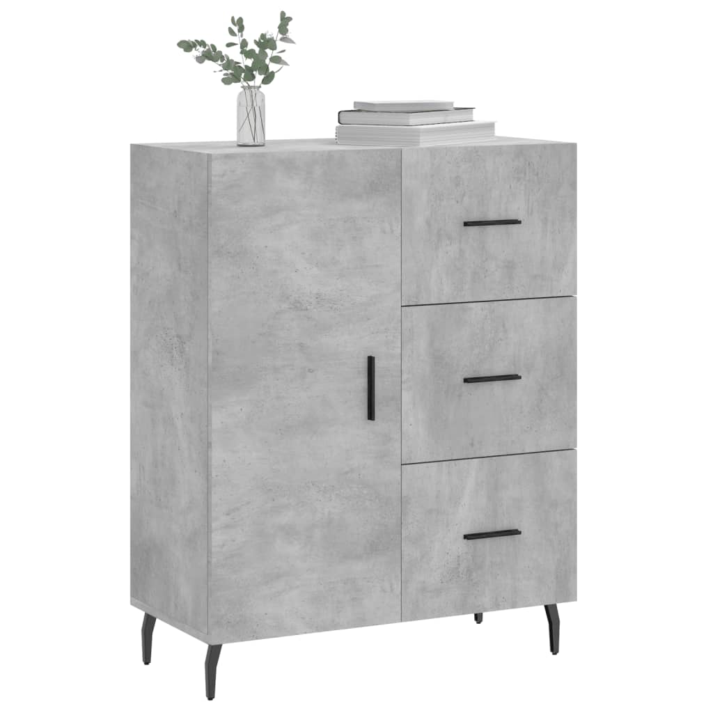 vidaXL Servantă, gri beton, 69,5x34x90 cm, lemn compozit