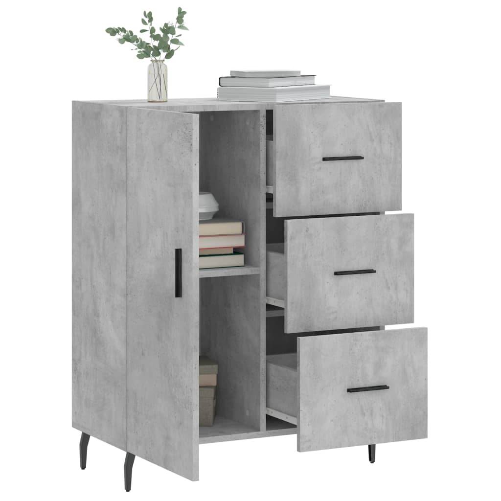 vidaXL Servantă, gri beton, 69,5x34x90 cm, lemn compozit