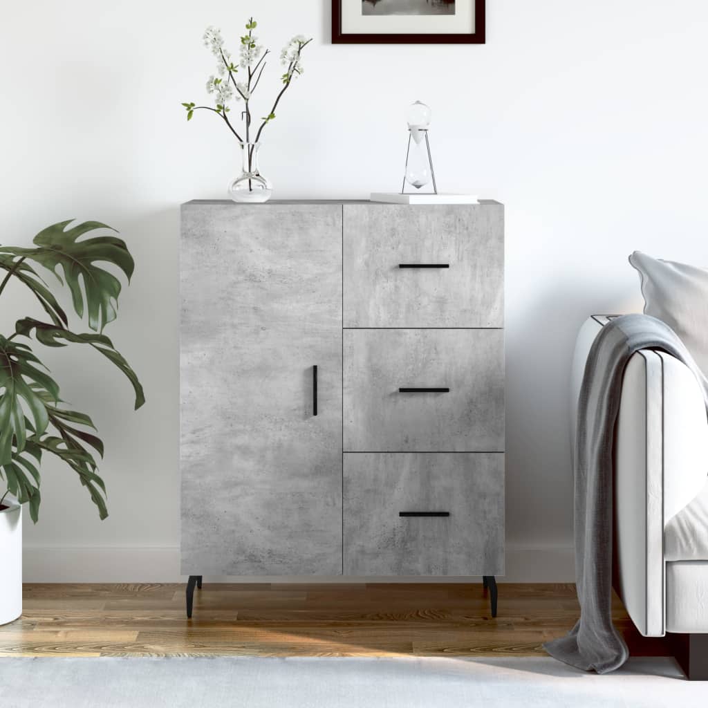 vidaXL Servantă, gri beton, 69,5x34x90 cm, lemn compozit