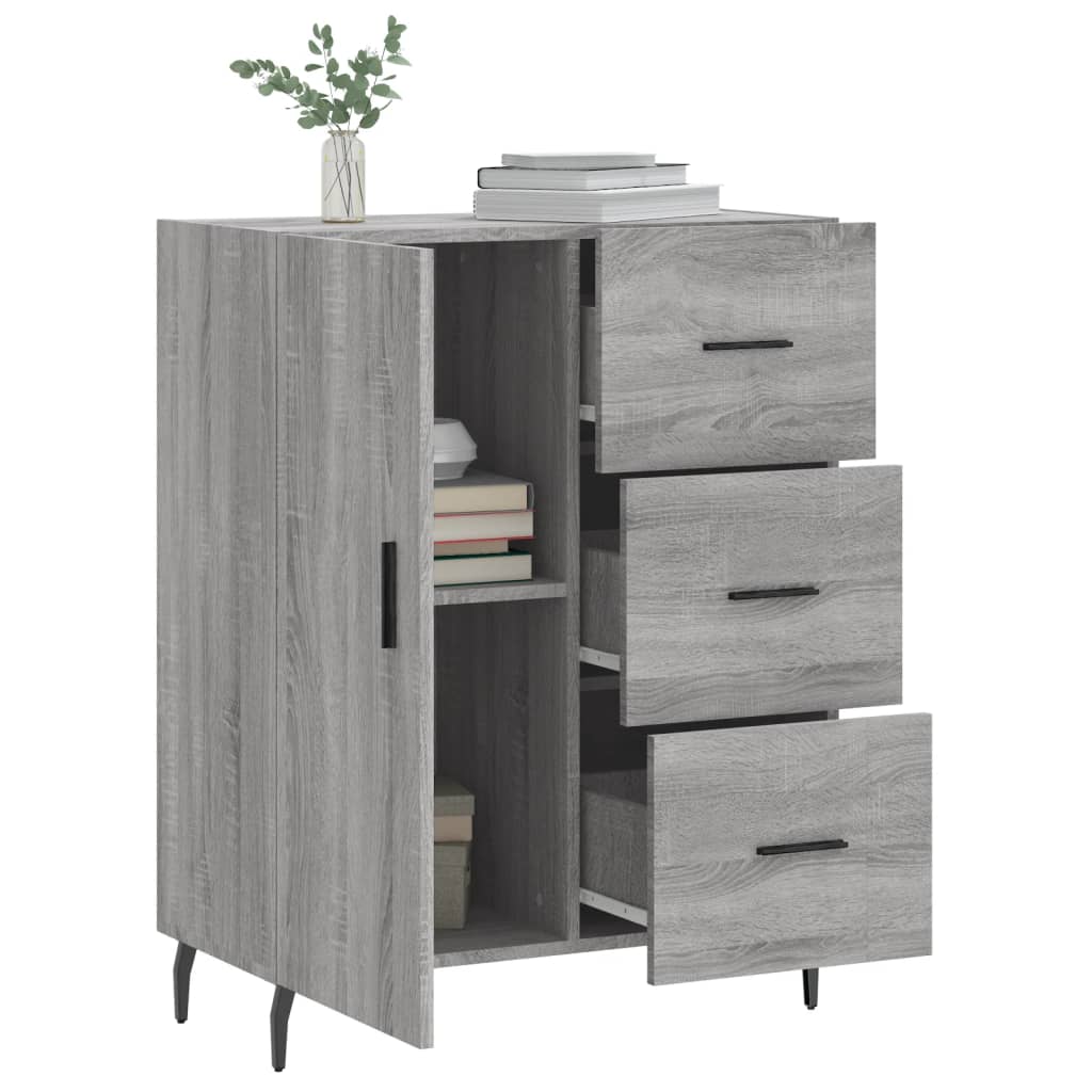 vidaXL Servantă, gri sonoma, 69,5x34x90 cm, lemn compozit