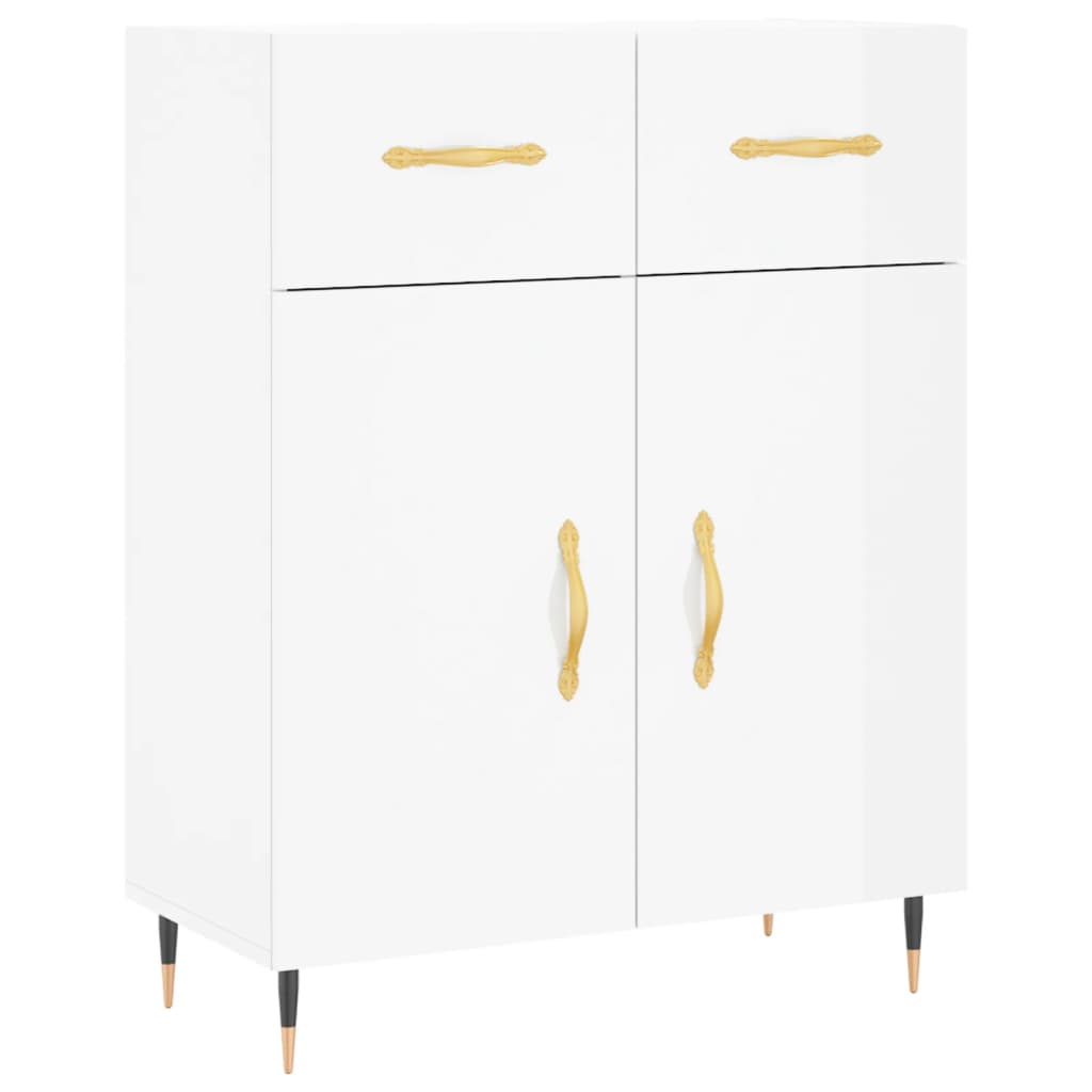 vidaXL Dulap, alb extralucios, 69,5x34x90 cm, lemn compozit