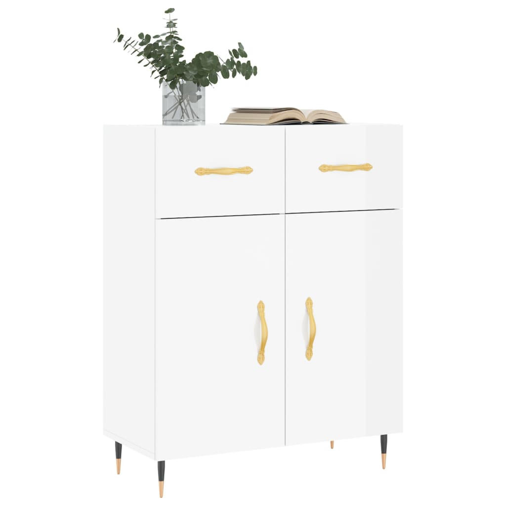 vidaXL Dulap, alb extralucios, 69,5x34x90 cm, lemn compozit