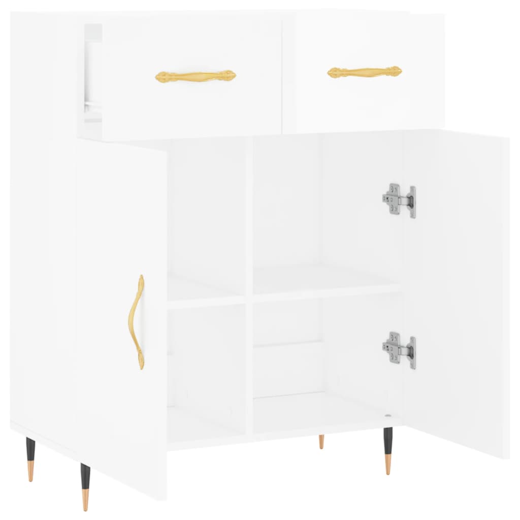 vidaXL Dulap, alb extralucios, 69,5x34x90 cm, lemn compozit