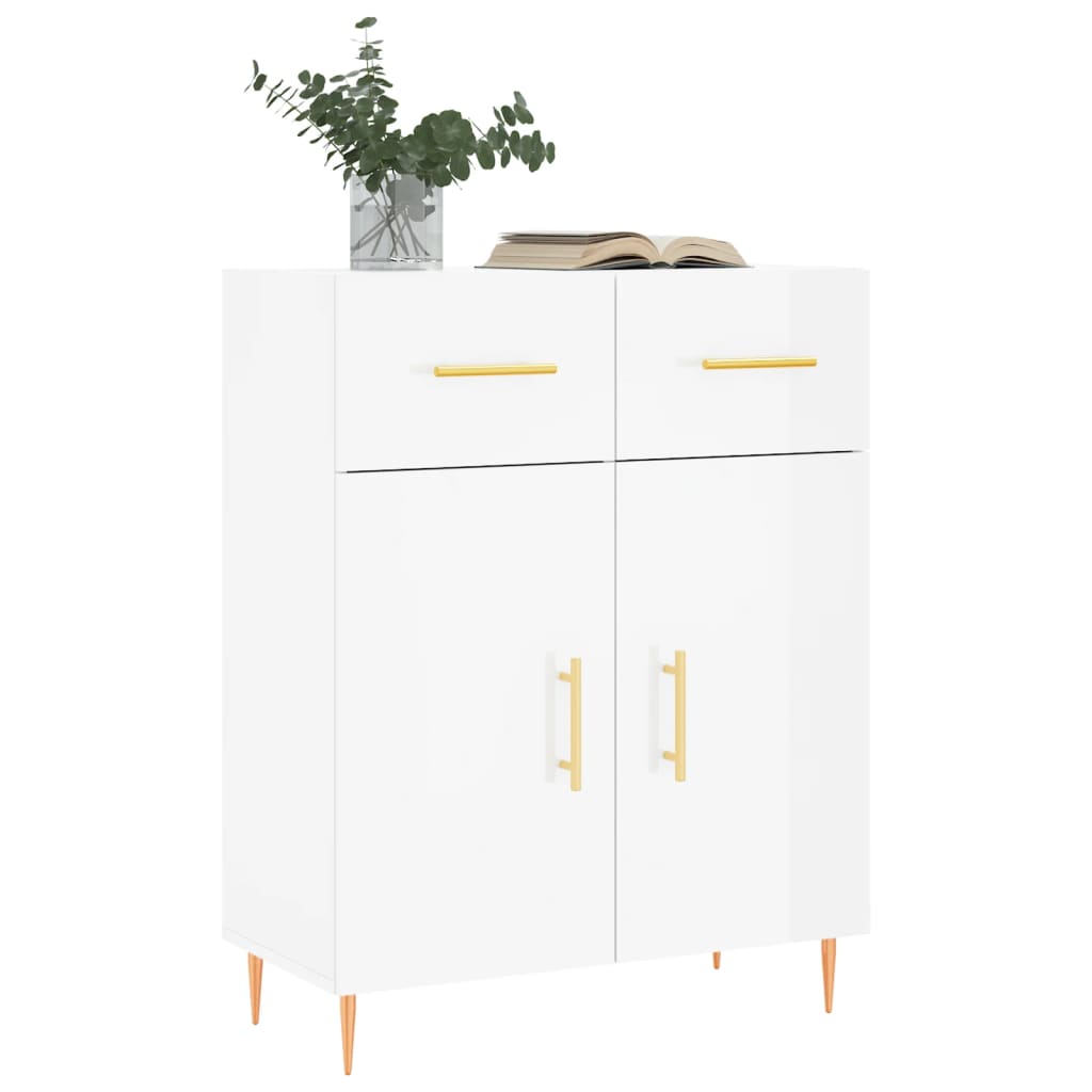 vidaXL Dulap, alb extralucios, 69,5x34x90 cm, lemn compozit