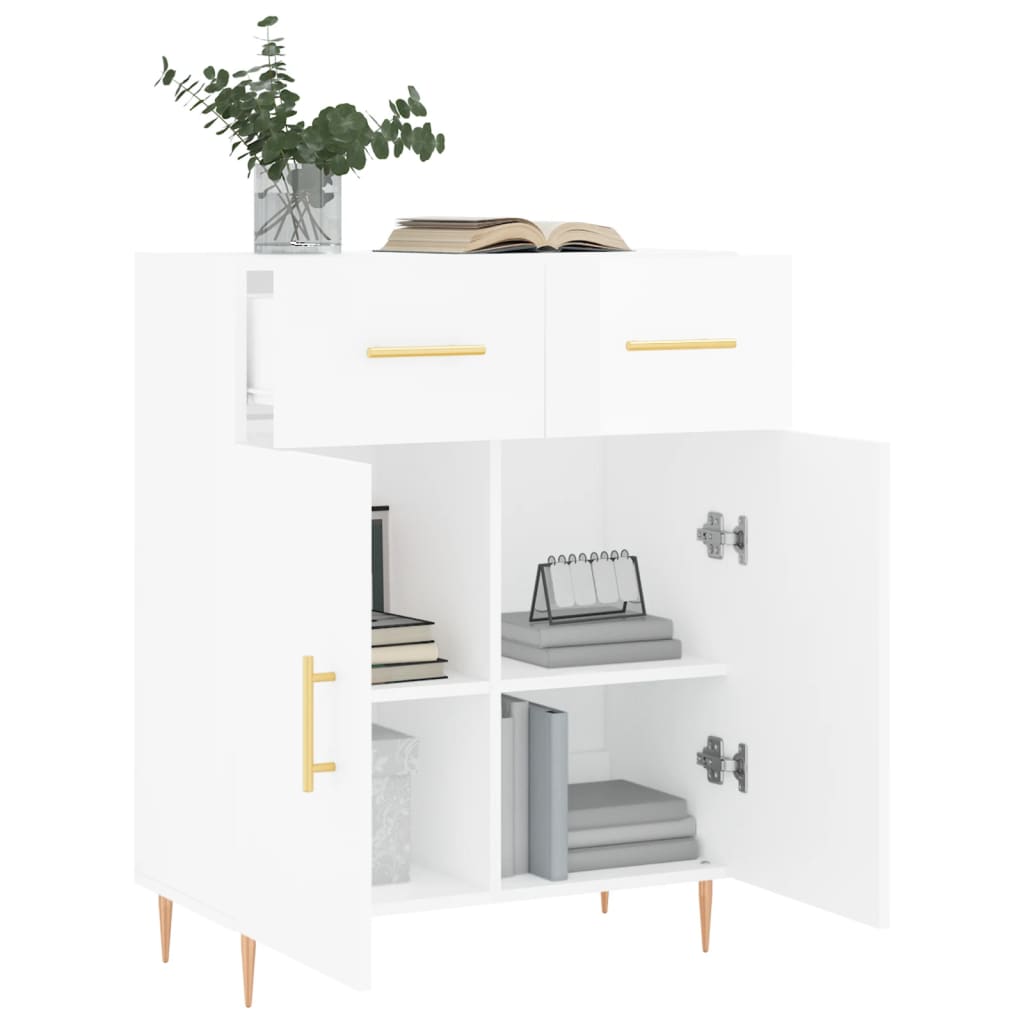vidaXL Dulap, alb extralucios, 69,5x34x90 cm, lemn compozit