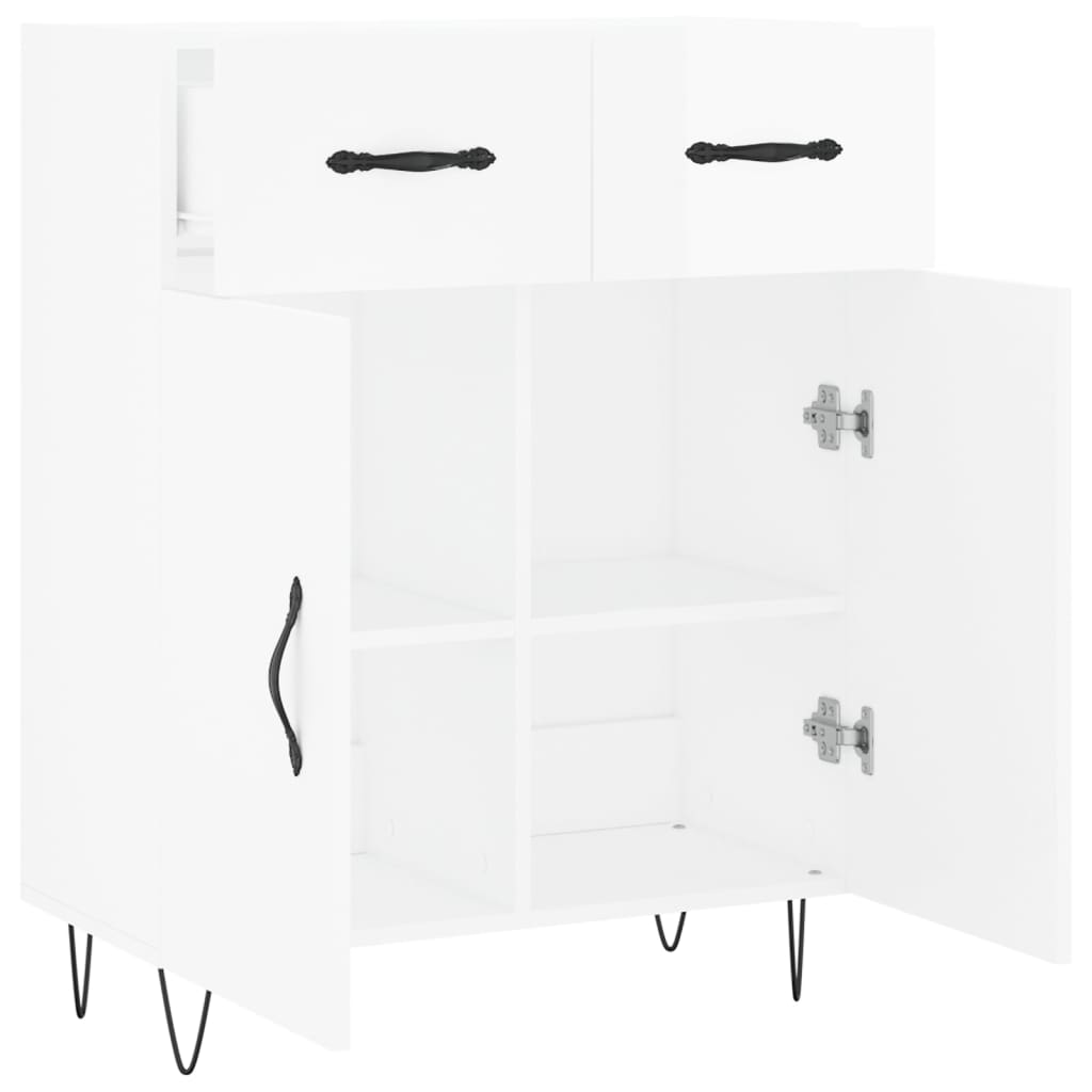 vidaXL Dulap, alb extralucios, 69,5x34x90 cm, lemn compozit