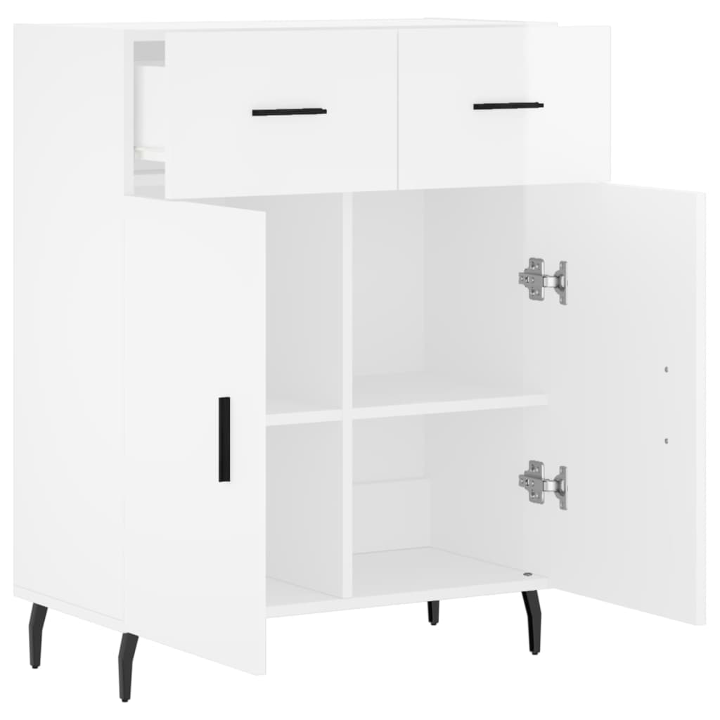 vidaXL Dulap, alb extralucios, 69,5x34x90 cm, lemn compozit