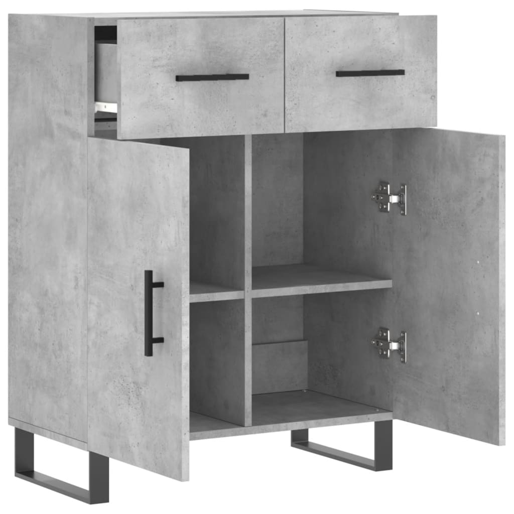 vidaXL Dulap, gri beton, 69,5x34x90 cm, lemn compozit vidaXL Dulap, gri beton, 69,5x34x90 cm, lemn compozit