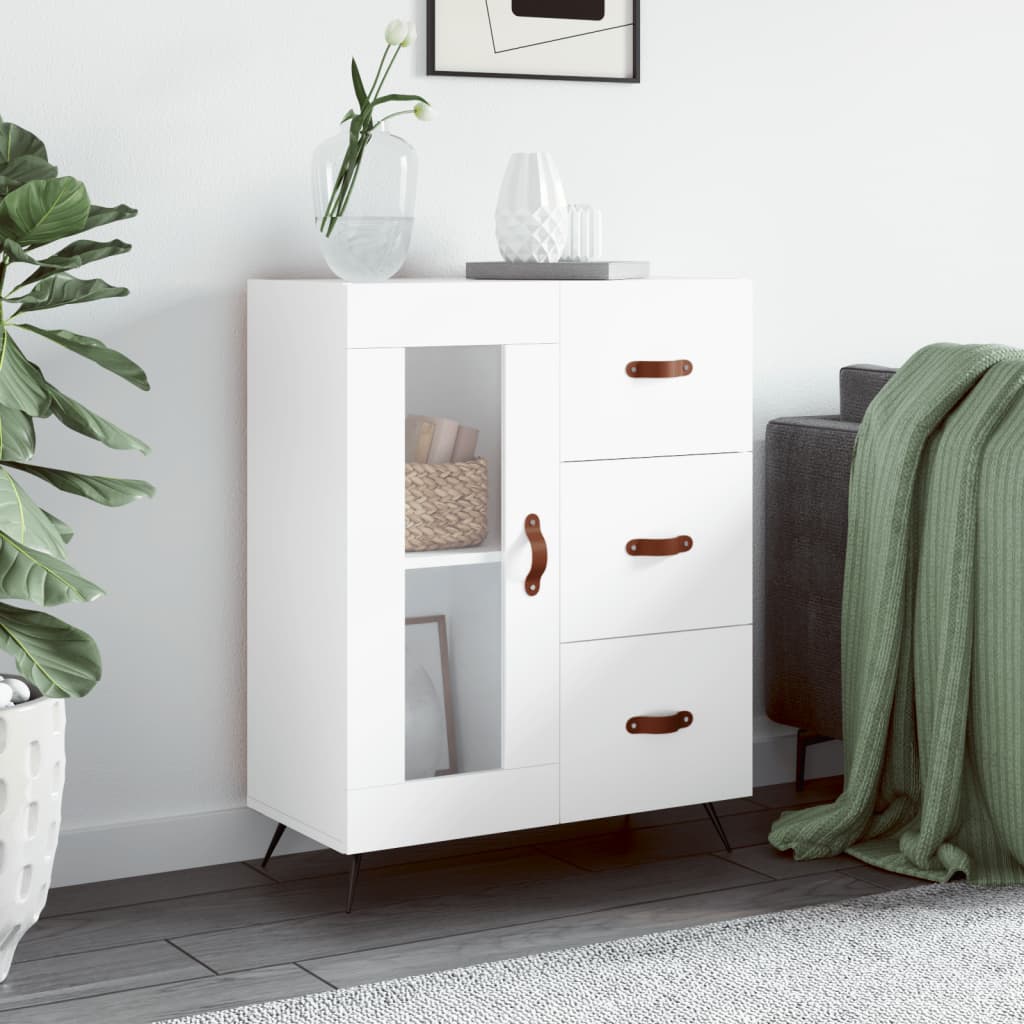 vidaXL Servantă, alb, 69,5x34x90 cm, lemn compozit vidaXL Servantă, alb, 69,5x34x90 cm, lemn compozit