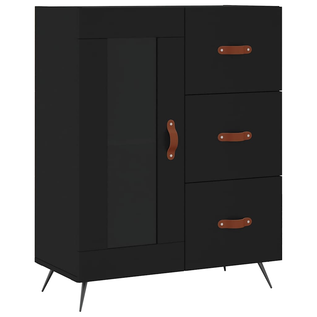 vidaXL Servantă, negru, 69,5x34x90 cm, lemn compozit vidaXL Servantă, negru, 69,5x34x90 cm, lemn compozit