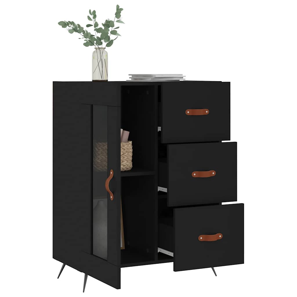 vidaXL Servantă, negru, 69,5x34x90 cm, lemn compozit vidaXL Servantă, negru, 69,5x34x90 cm, lemn compozit